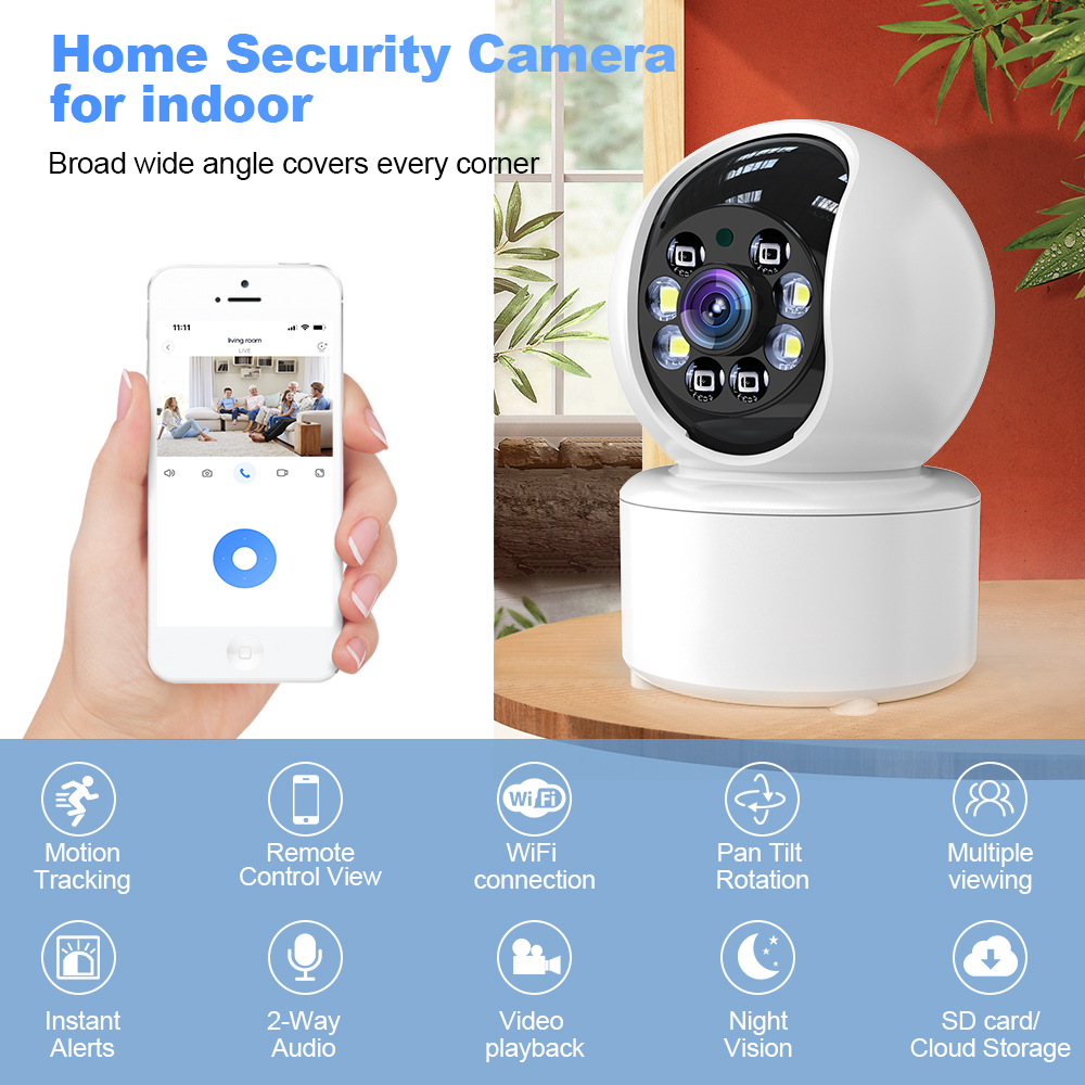 Indoor home security ip ameras surveillance video WIFI cam full hd  cctv smart wifi camera