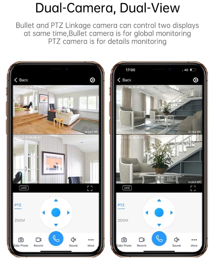 New Dual Lens Indoor Wireless Camera  Two Way Audio Motion Tracking Alarm Push 1080P PTZ Network Camera